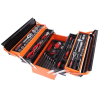 Набір інструментів у металевому трьохсекційному ящику, 168 предметів універсальний комплект для ремонту